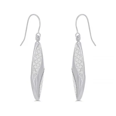 Sterling Silver Glitter Twist Drop Earrings