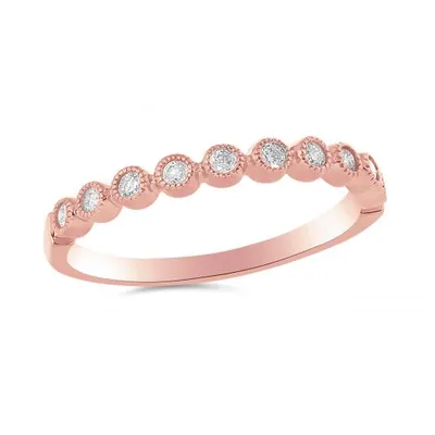 10K Rose Gold 0.16CTW Stackable Diamond Ring