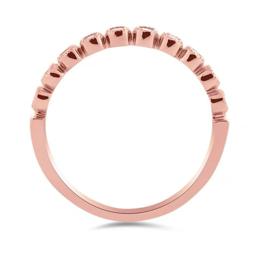 10K Rose Gold 0.16CTW Stackable Diamond Ring