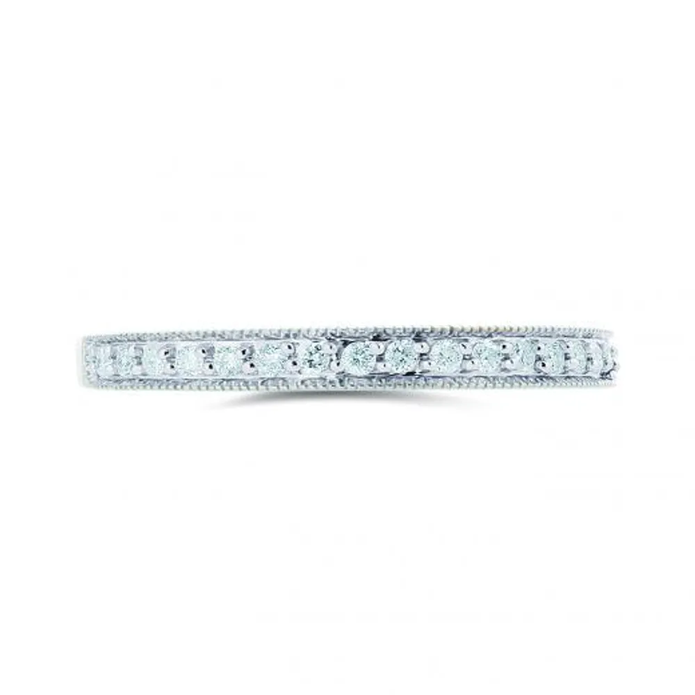 10K White Gold 0.12CTW Stackable Diamond Ring