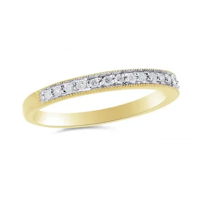 10K Yellow Gold 0.12CTW Stackable Diamond Ring