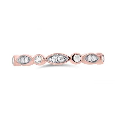 10K Rose Gold 0.10CTW Stackable Diamond Ring