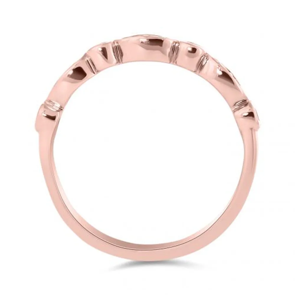 10K Rose Gold 0.10CTW Stackable Diamond Ring