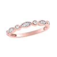 10K Rose Gold 0.10CTW Stackable Diamond Ring
