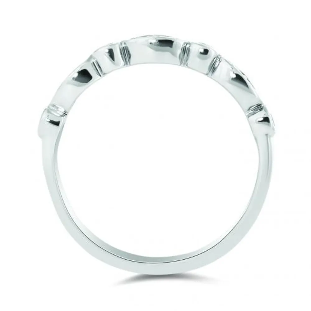 10K White Gold 0.10CTW Stackable Diamond Ring