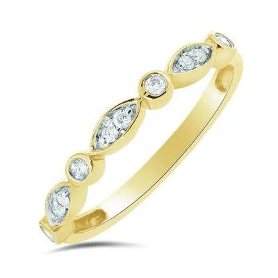 10K Yellow Gold 0.10CTW Stackable Diamond Ring