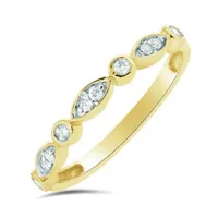 10K Yellow Gold 0.10CTW Stackable Diamond Ring