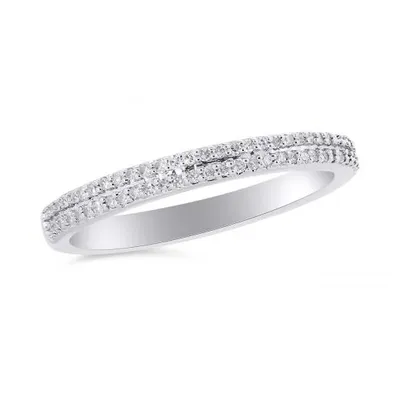 10K White Gold 0.12CTW Stackable Diamond Ring