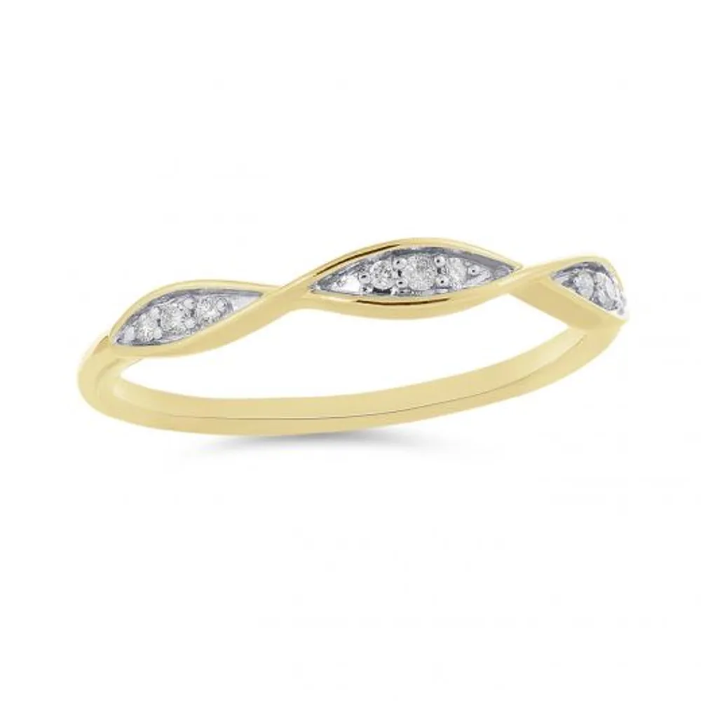 10K Yellow Gold 0.05CTW Stackable Diamond Ring