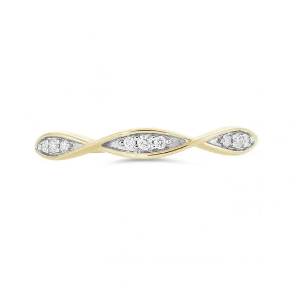 10K Yellow Gold 0.05CTW Stackable Diamond Ring