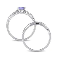 Julianna B 10K White Gold Tanzanite & Diamond Bridal Set