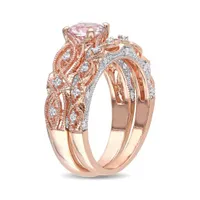 Julianna B 10K Rose Gold 0.25CTW Diamond & Morganite Bridal Set