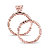 Julianna B 14K Rose Gold 0.60CTW Diamond & Morganite Bridal Set