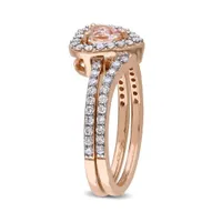 Julianna B 10K Rose Gold 0.50CTW Diamond & Morganite Bridal Set