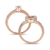 Julianna B 10K Rose Gold 0.50CTW Diamond & Morganite Bridal Set