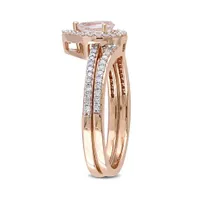 Julianna B 10K Rose Gold 0.33CTW Diamond & Morganite Bridal Set