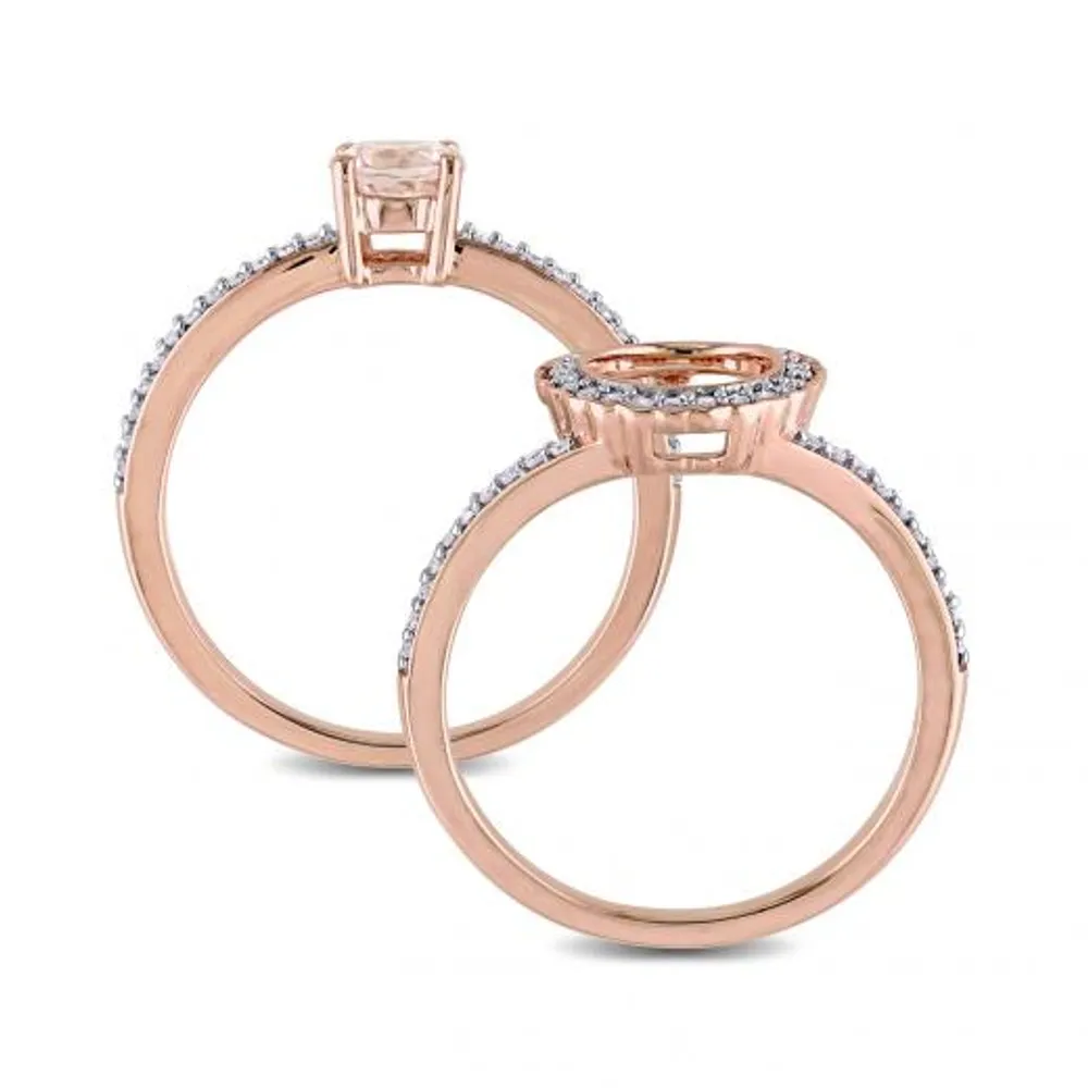 Julianna B 10K Rose Gold 0.33CTW Diamond & Morganite Bridal Set