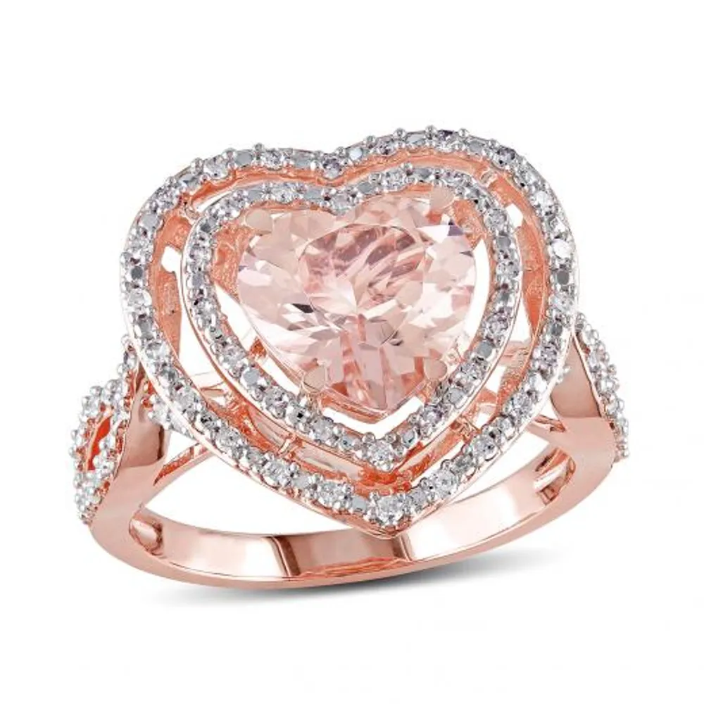 Julianna B 10K Rose Gold 0.33CTW Diamond & Morganite Ring