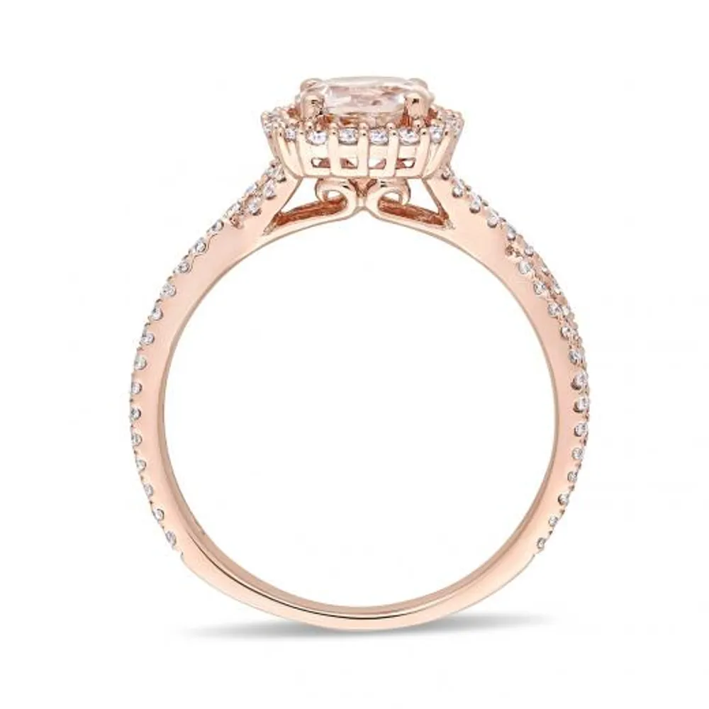 Julianna B 14K Rose Gold 0.50CTW Diamond & Morganite Ring