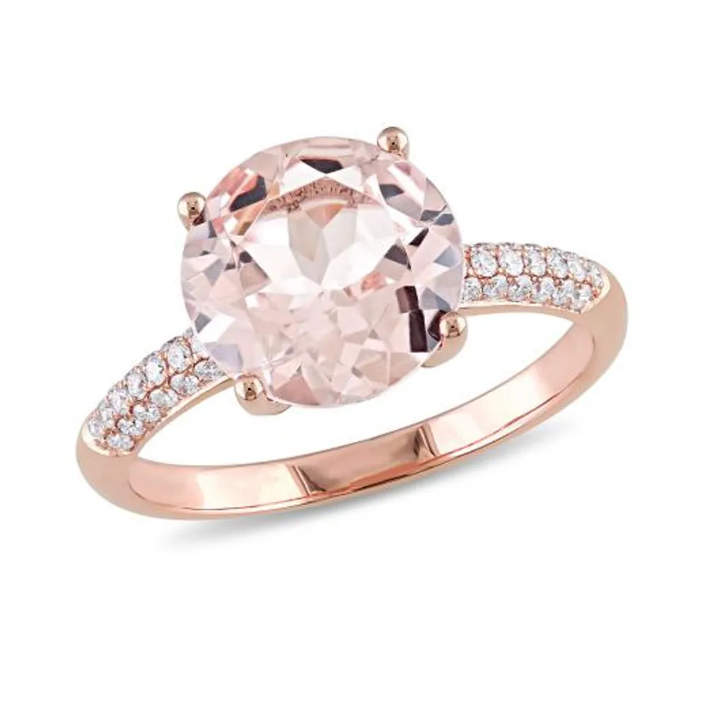 Julianna B 14K Rose Gold 0.20CTW Diamond & Morganite Ring