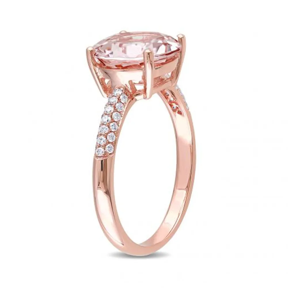 Julianna B 14K Rose Gold 0.20CTW Diamond & Morganite Ring