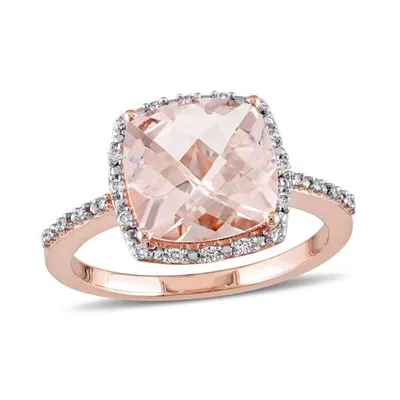 Julianna B 14K Rose Gold 0.10CTW Diamond & Morganite Ring
