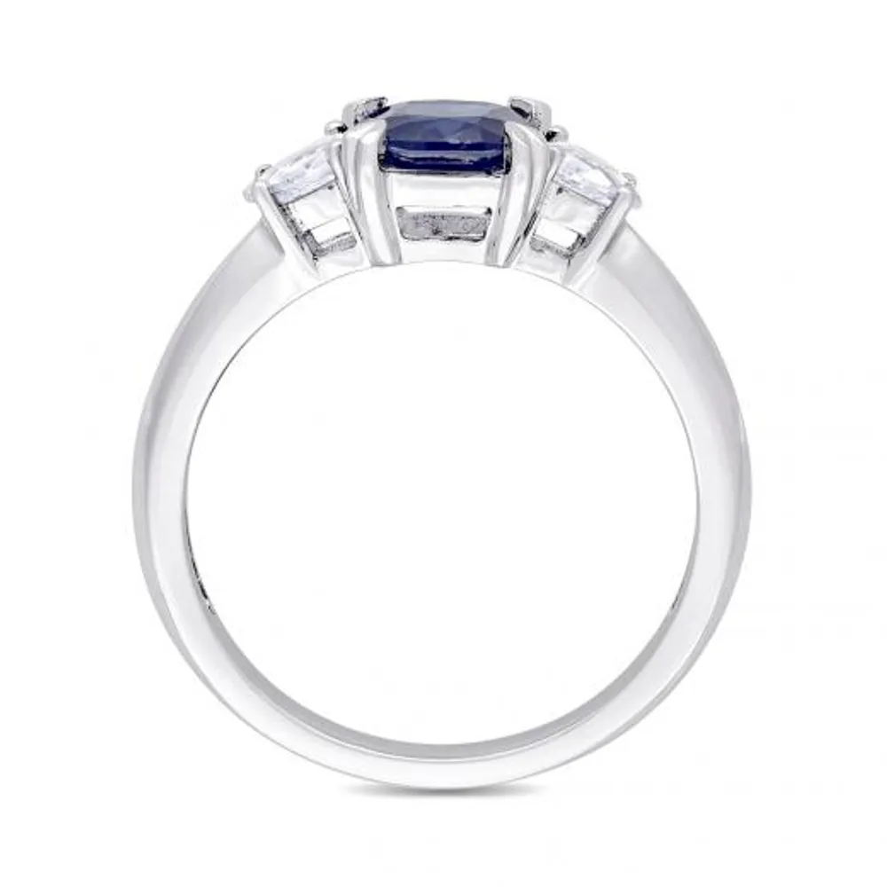 Julianna B 14K White Gold Blue & White Sapphire Ring