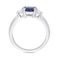 Julianna B 14K White Gold Blue & White Sapphire Ring