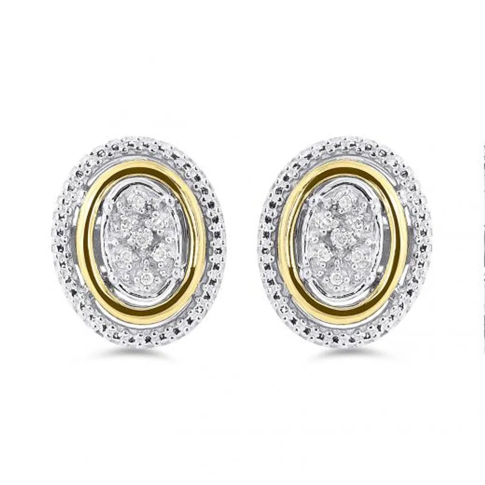 Sterling Silver & 10K Yellow Gold 0.06CTW 3 Piece Set