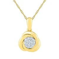 10K Yellow Gold Knot Pendant 0.15CTW