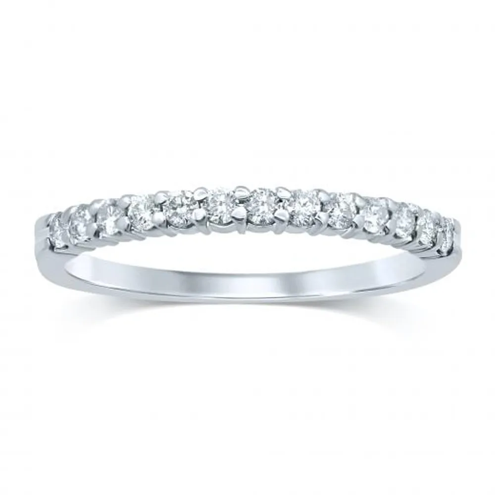 14K White Gold 0.25CTW Diamond Band