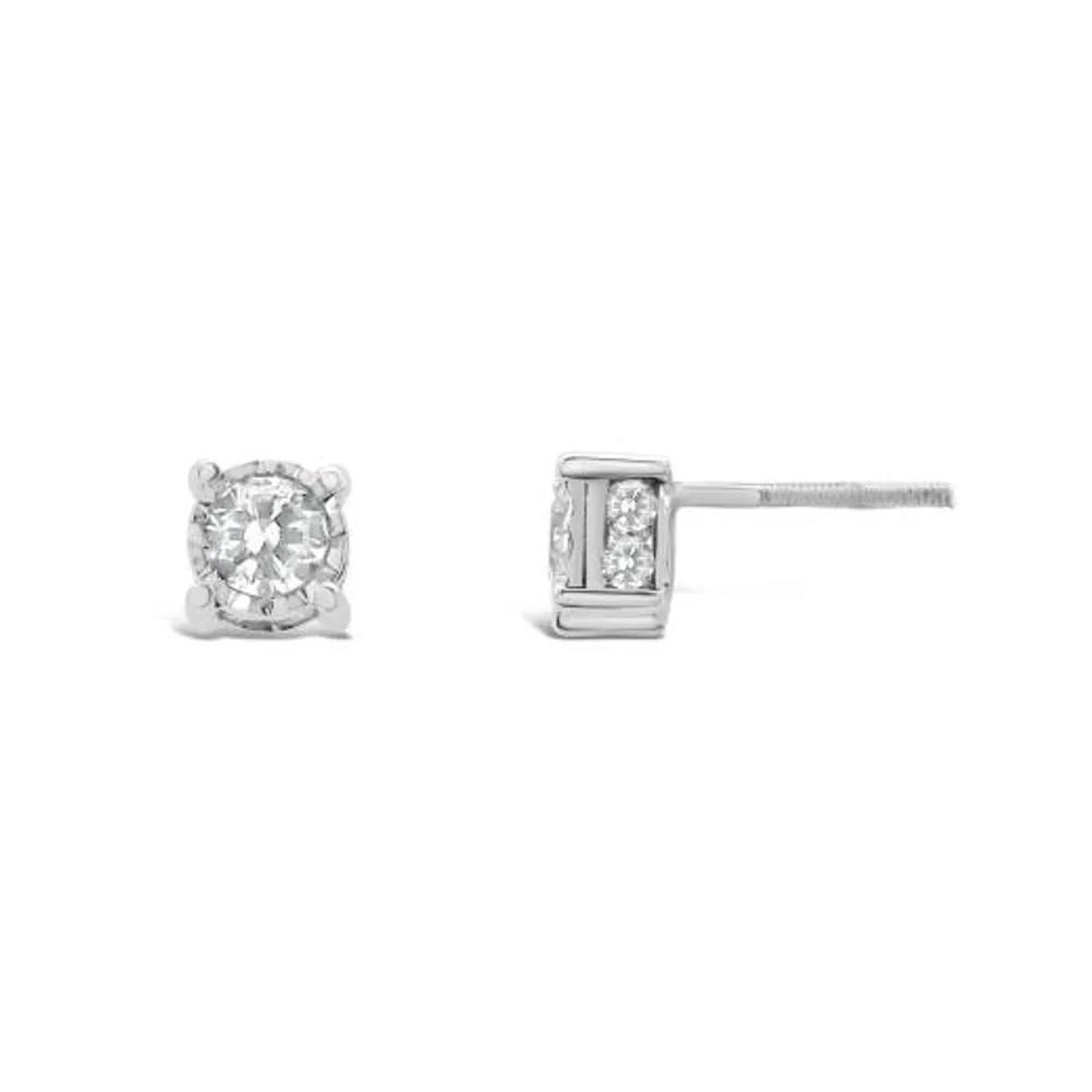 14K White Gold 1.00CTW Diamond Earrings