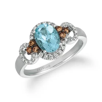 Le Vian 14K White Gold Aquamarine & Diamond Ring