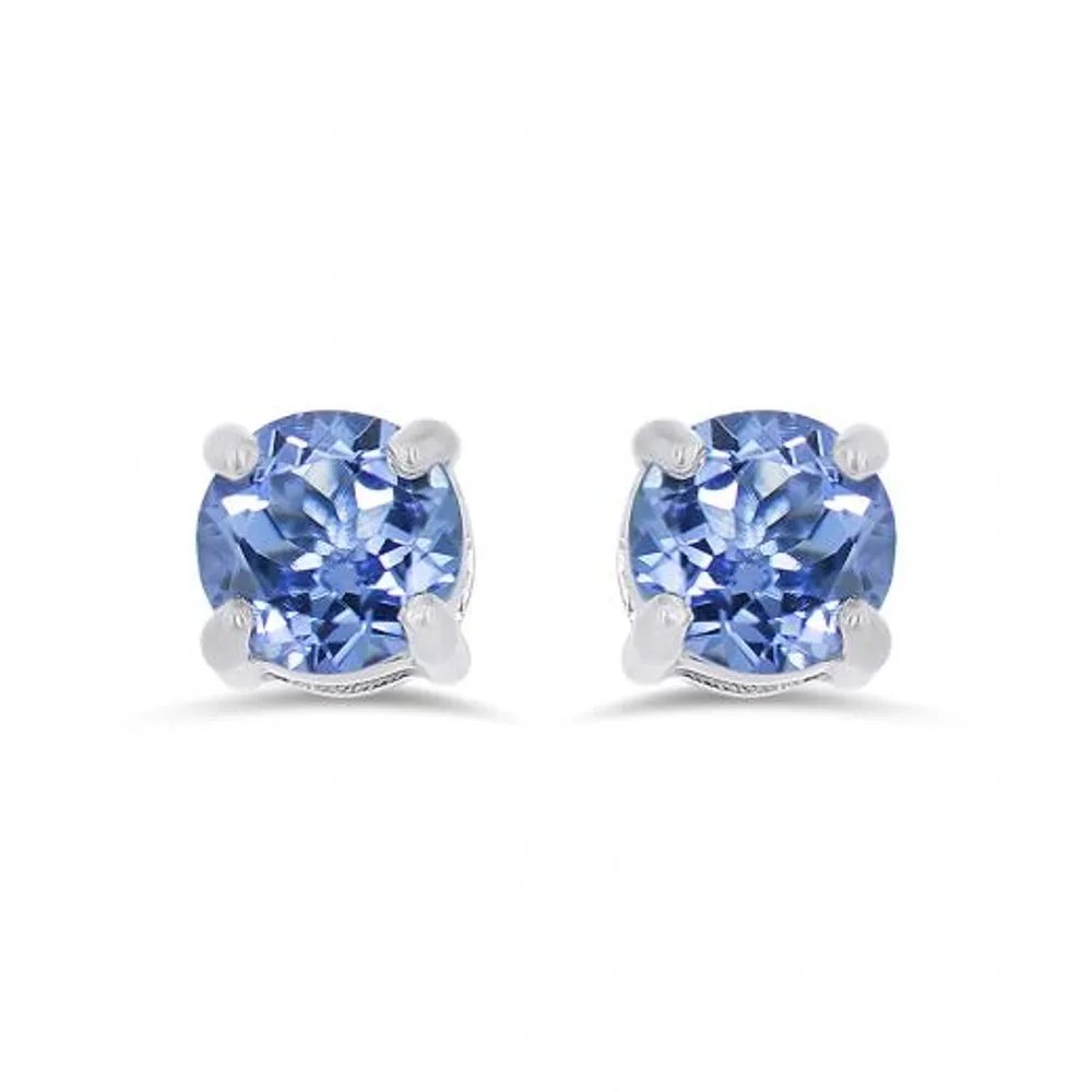 Sterling Silver Tanzanite 4.5mm Stud Earrings