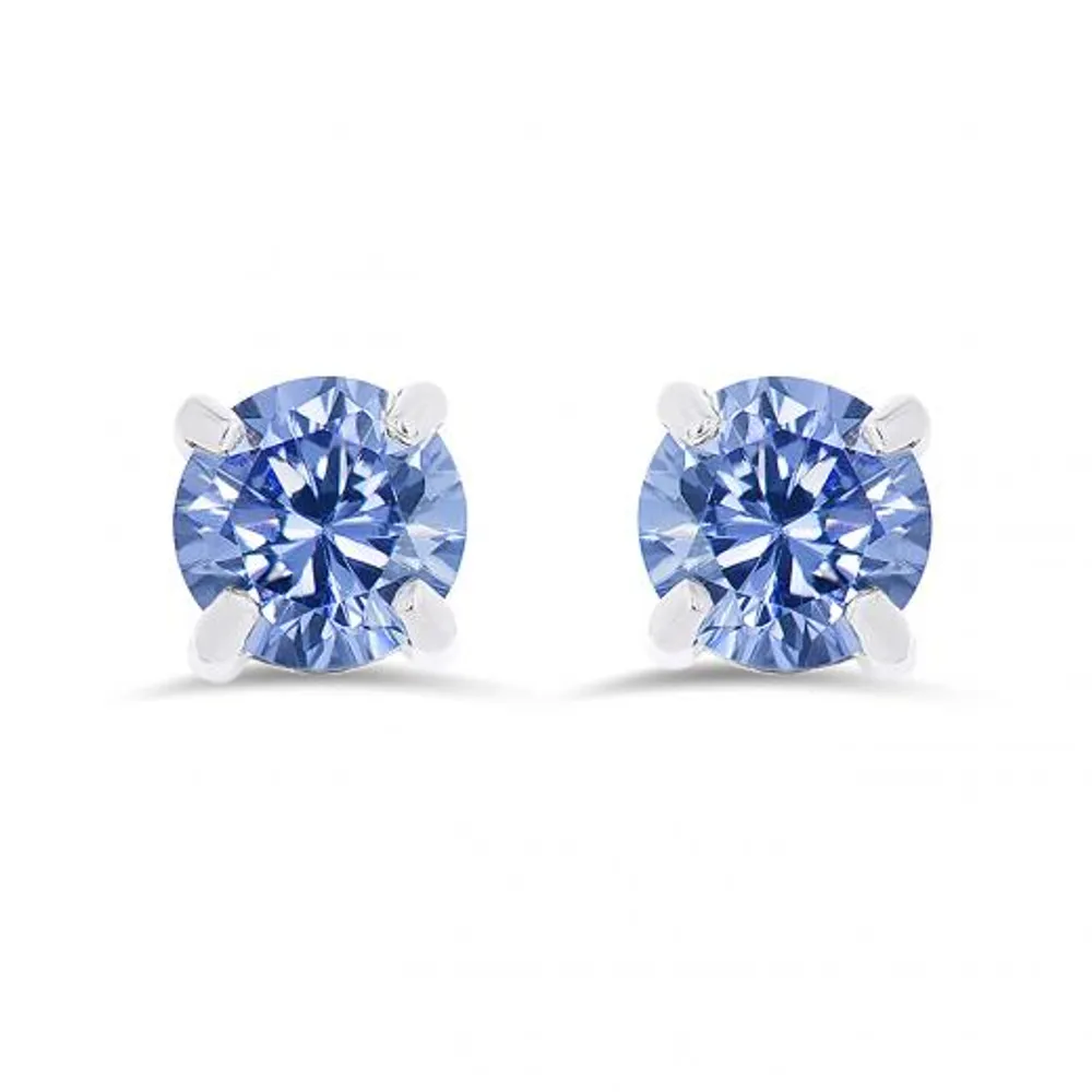 10K White Gold 5mm Tanzanite Stud Earrings