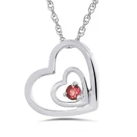 Sterling Silver Ruby Heart Pendant