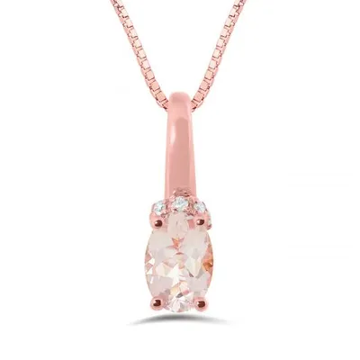 10K Rose Gold Morganite Pendant