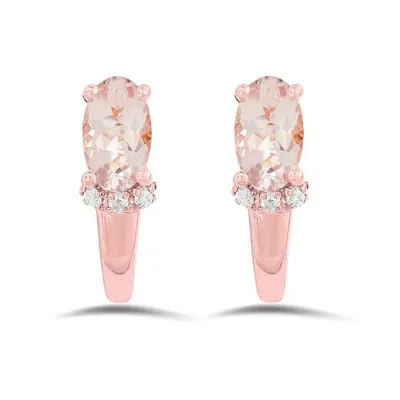 10K Rose Gold Morganite Earrings