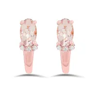 10K Rose Gold Morganite Earrings