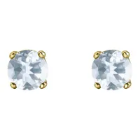 10K Gold Aquamarine Stud Earrings