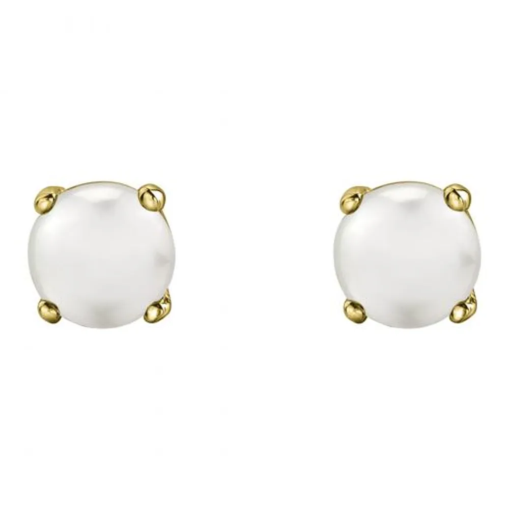 10K Gold Pearl Stud Earrings