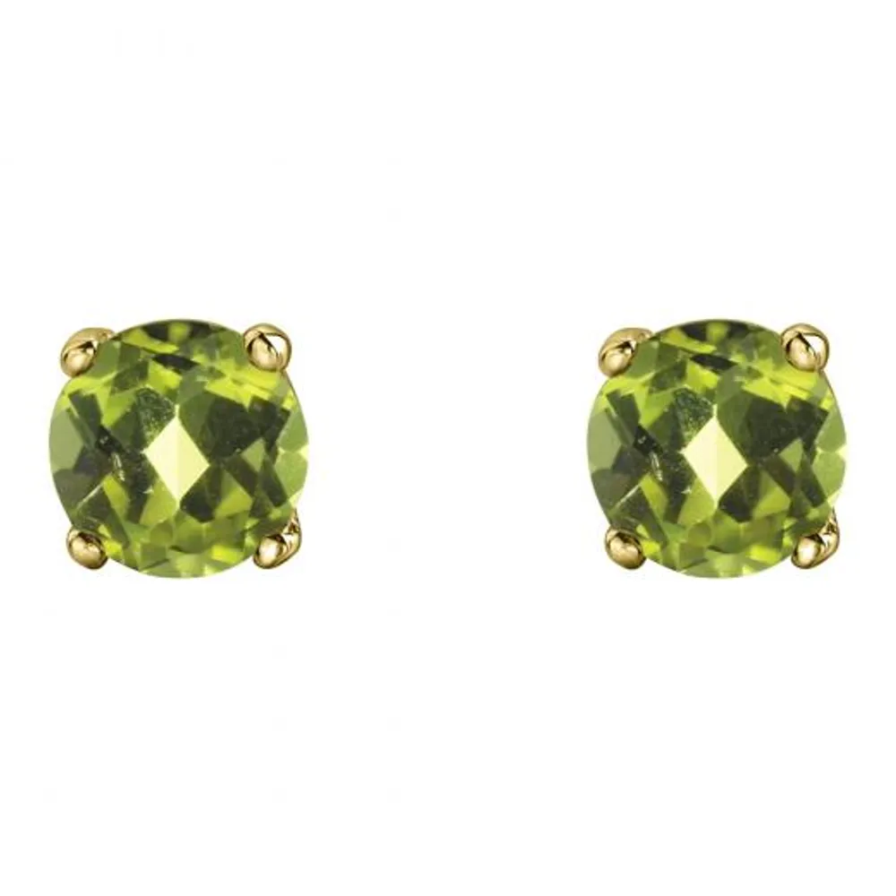 10K Yellow Gold Peridot Stud Earrings