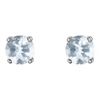 10K White Gold Aquamarine Stud Earrings