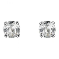10K White Gold White Topaz Stud Earrings