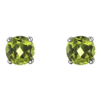 10K White Gold Peridot Stud Earrings