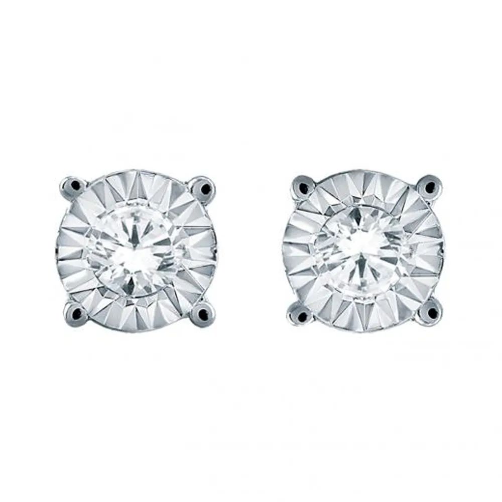 10K White Gold 0.25CTW Diamond Studs