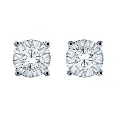 10K White Gold 0.25CTW Diamond Studs