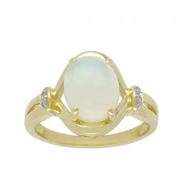10K Yellow Gold Opal & Diamond Ring