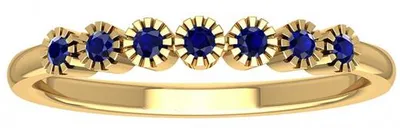 10K Yellow Gold Sapphire Stackable Ring