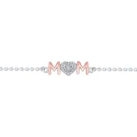 Sterling Silver & Rose Gold Diamond Mom Bracelet